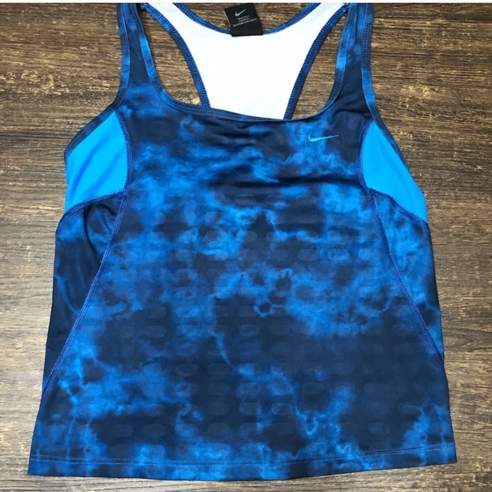 Nike Tie Dye Blue & Black Workout Tank Size M